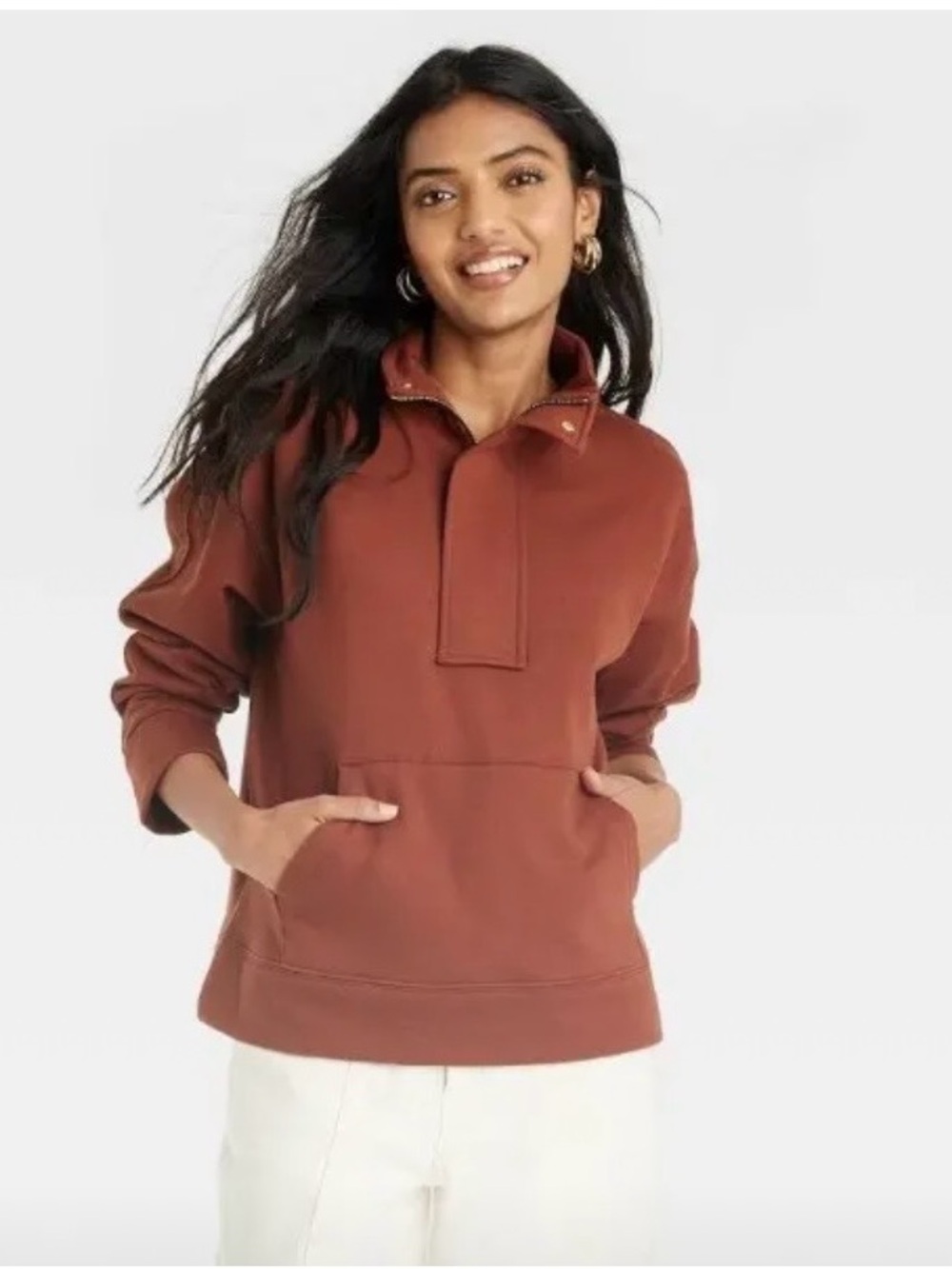 Women’s A New Day from Target Rust/ Brown Pullover Sweatshirt, size Medium